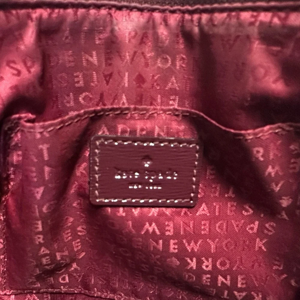 kate spade Burgundy Saffiano Patent Leather Crossbody and Shoulder Bag ♠️